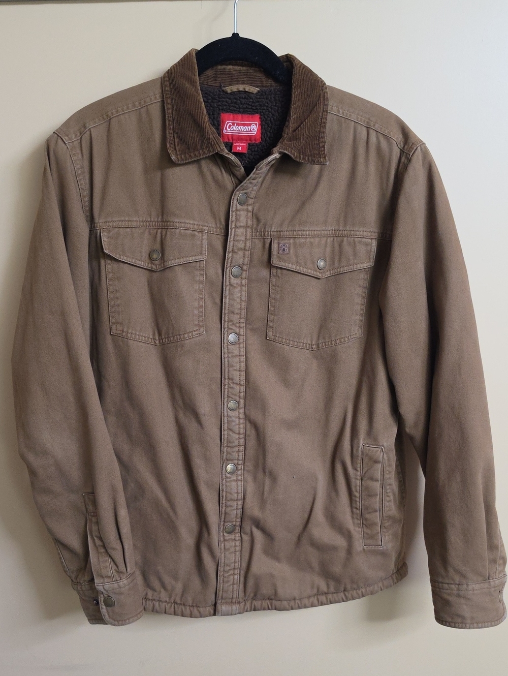 Coleman Tan Canvas Jacket with Dark Brown Corduroy Collar